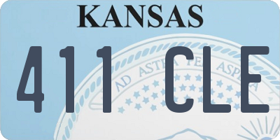 KS license plate 411CLE