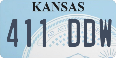 KS license plate 411DDW