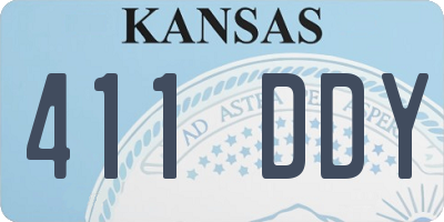 KS license plate 411DDY
