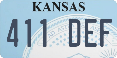 KS license plate 411DEF
