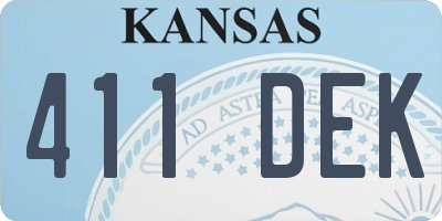 KS license plate 411DEK