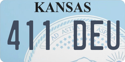KS license plate 411DEU