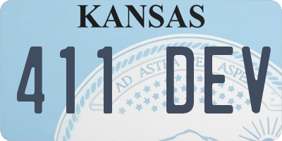 KS license plate 411DEV