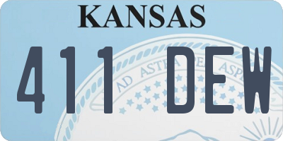 KS license plate 411DEW