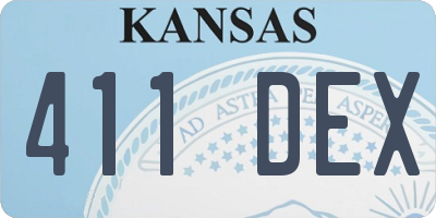KS license plate 411DEX