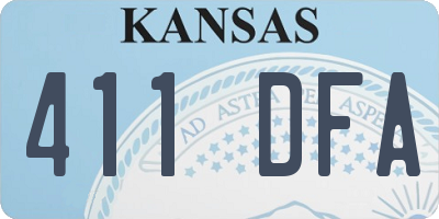 KS license plate 411DFA