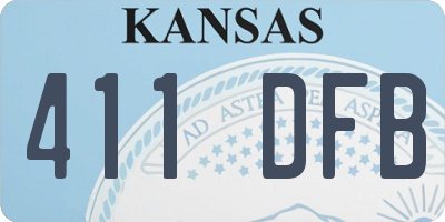 KS license plate 411DFB