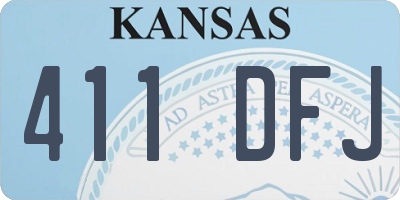 KS license plate 411DFJ