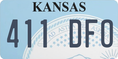 KS license plate 411DFO