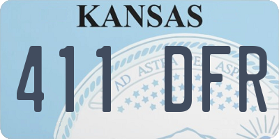 KS license plate 411DFR