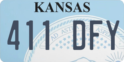 KS license plate 411DFY