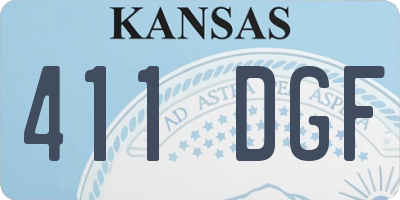 KS license plate 411DGF