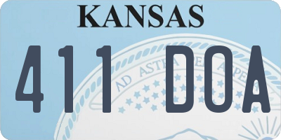 KS license plate 411DOA
