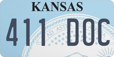 KS license plate 411DOC
