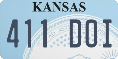 KS license plate 411DOI
