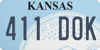 KS license plate 411DOK