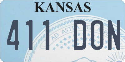 KS license plate 411DON