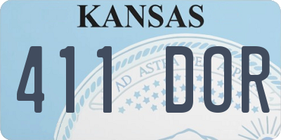 KS license plate 411DOR