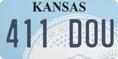 KS license plate 411DOU