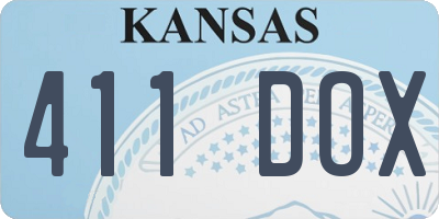 KS license plate 411DOX