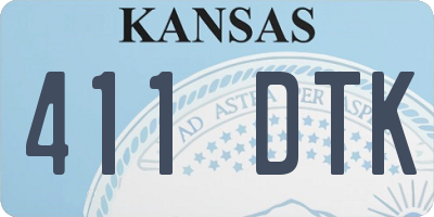 KS license plate 411DTK