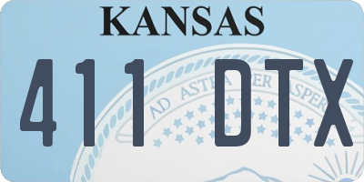 KS license plate 411DTX