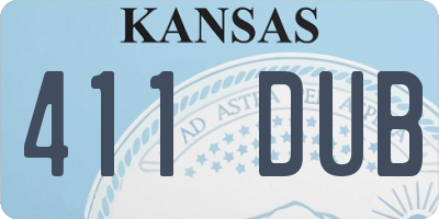 KS license plate 411DUB