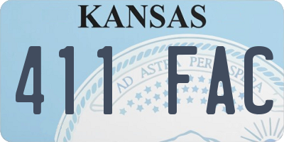 KS license plate 411FAC