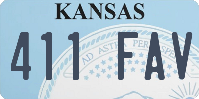 KS license plate 411FAV