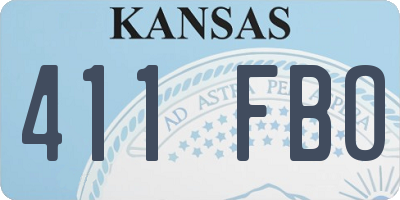 KS license plate 411FBO