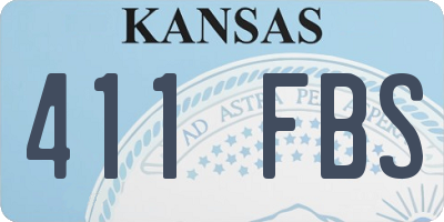 KS license plate 411FBS