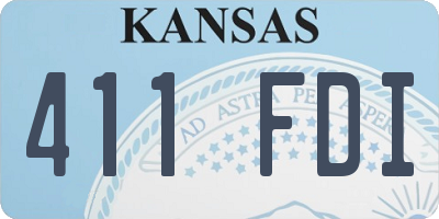 KS license plate 411FDI