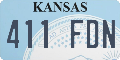 KS license plate 411FDN
