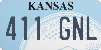 KS license plate 411GNL