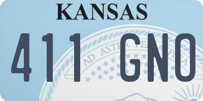 KS license plate 411GNO
