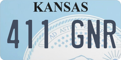 KS license plate 411GNR