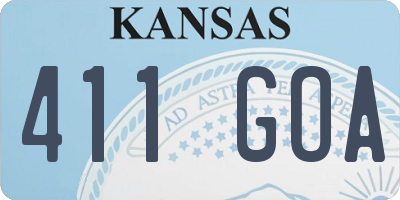 KS license plate 411GOA