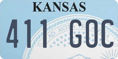 KS license plate 411GOC