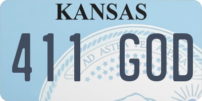 KS license plate 411GOD