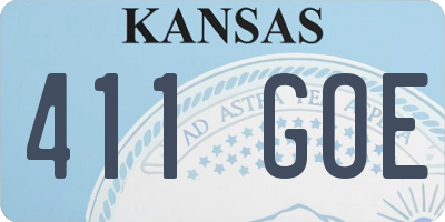 KS license plate 411GOE