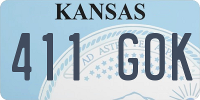 KS license plate 411GOK