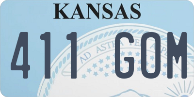 KS license plate 411GOM