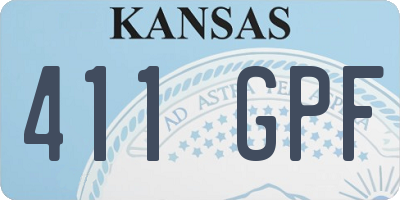 KS license plate 411GPF
