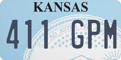 KS license plate 411GPM