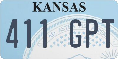 KS license plate 411GPT