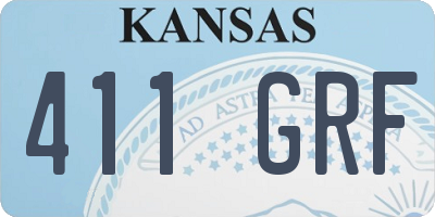 KS license plate 411GRF