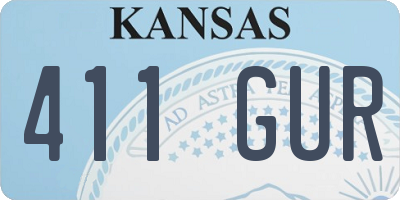 KS license plate 411GUR