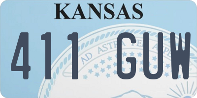 KS license plate 411GUW