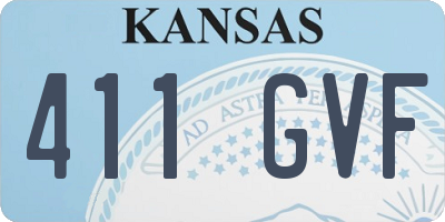 KS license plate 411GVF