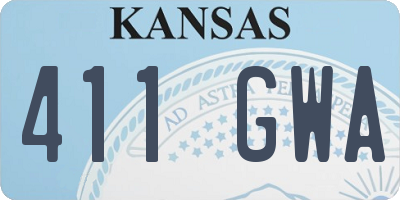 KS license plate 411GWA